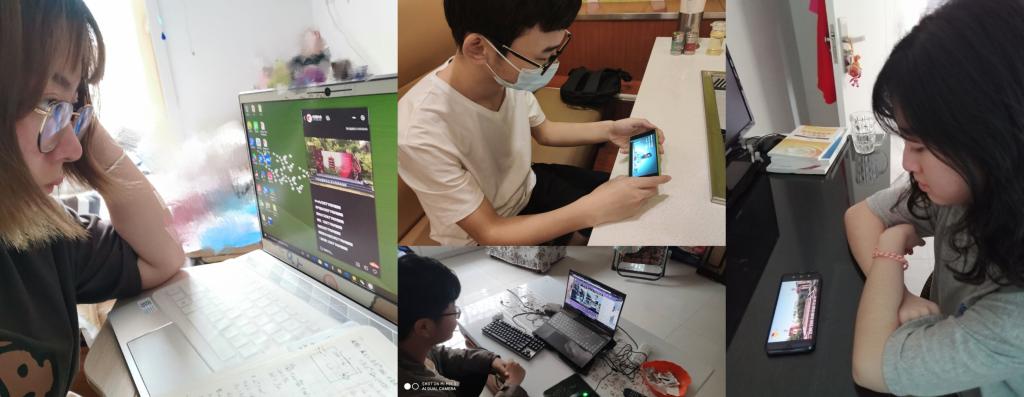 图3.同学们认真观看主题团日直播